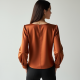 Terracotta Satin Square Neck Blouse