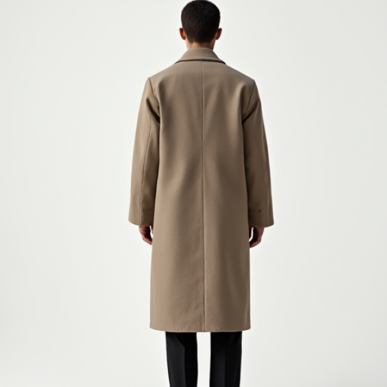 Minimalist Linen Column Wool Longline Coat