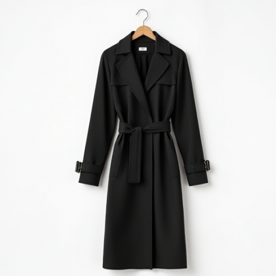 Minimalist Solid Color Off-Shoulder Trench Coat