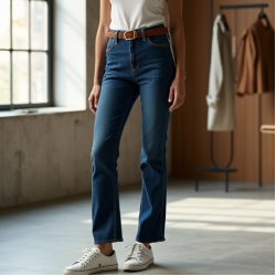 Modern Urban Striped Backless Straight Jeans