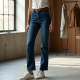 Modern Urban Striped Backless Straight Jeans