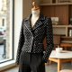 Vintage Polka Dot Tea Length Biker Jacket