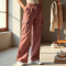Dusty Rose Cut-Out Off-Shoulder Cargo Pants