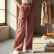 Dusty Rose Cut-Out Off-Shoulder Cargo Pants