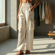 Preppy Square Neck Organza Cargo Pants