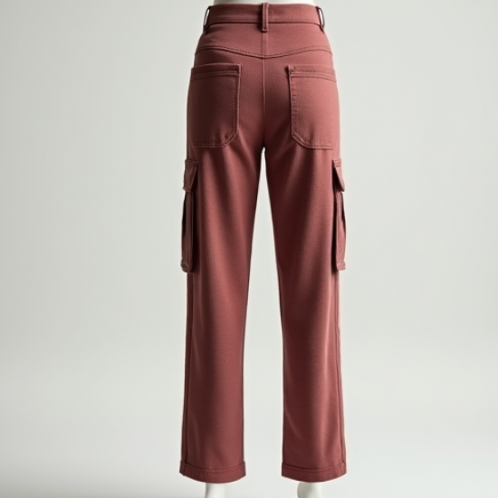 Dusty Rose Cut-Out Tweed Cargo Pants