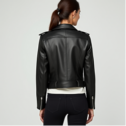 Romantic Polka Dot Button-Down Biker Jacket