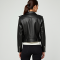 Romantic Polka Dot Button-Down Biker Jacket
