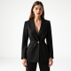 Classic Black Wrap Tailored Blazer