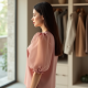 Dusty Rose Organza Puff Sleeve Puff Sleeve Top