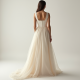 Minimalist Organza Square Neck Evening Gown