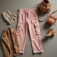 Pastel Pink Cashmere Blend Belted Cargo Pants
