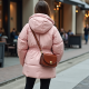 Pastel Pink Gingham Backless Puffer Coat
