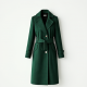 Emerald Green Houndstooth Cut-Out Trench Coat
