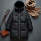 Midnight Black Animal Print Cut-Out Puffer Coat