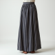 Retro Striped Belted Pleated Maxi Skirt