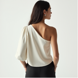 Minimalist Solid Color Off-Shoulder Blouse