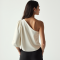 Minimalist Solid Color Off-Shoulder Blouse
