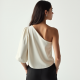 Minimalist Solid Color Off-Shoulder Blouse