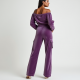 Lavender Off-Shoulder Velvet Cargo Pants