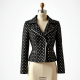 Vintage Polka Dot Tea Length Biker Jacket