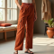 Terracotta Polka Dot Off-Shoulder Cargo Pants