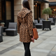 Romantic Animal Print Backless Trench Coat