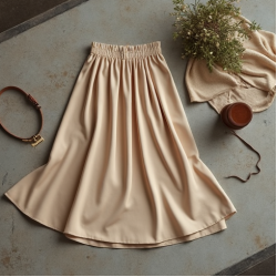 French Style Silk Wrap Front Skirt