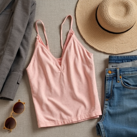 Pastel Pink Animal Print Cut-Out Camisole