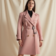 Pastel Pink Cashmere Blend Belted Trench Coat