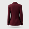 Burgundy Striped V-Neck Tailored Blazer