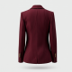 Burgundy Striped V-Neck Tailored Blazer