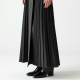 Charcoal Double-Breasted Wool Blend Pleated Maxi Skirt