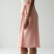 Pastel Pink Solid Color Wrap Front Satin Slip Skirt