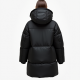 Midnight Black Animal Print Cut-Out Puffer Coat