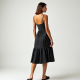 Vintage Polka Dot Tea Length Satin Slip Skirt
