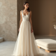 Minimalist Organza Square Neck Evening Gown
