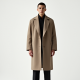 Minimalist Linen Column Wool Longline Coat
