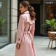 Pastel Pink Floral Print Backless Trench Coat
