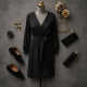 Classic Black Wrap Cocktail Dress