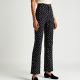 Romantic Polka Dot Button-Down High-Waisted Trousers