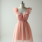Pastel Pink Ruffled Organza Babydoll Dress