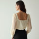Minimalist Organza Square Neck Blouse