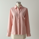 Pastel Pink Ribbed Knit Button-Down Blouse