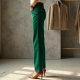 Emerald Green Silk Straight Jeans
