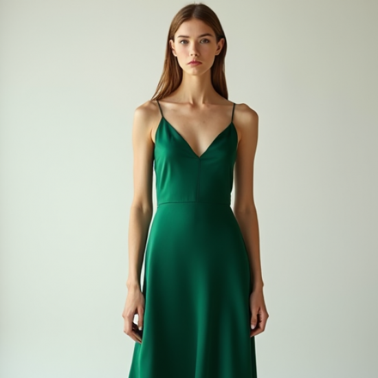 Emerald Green Silk Slip Dress