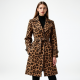 Retro Animal Print Tiered Trench Coat