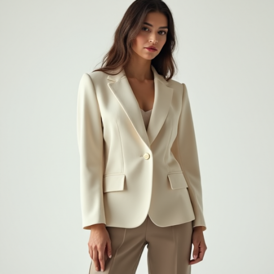 Preppy Square Neck Organza Tailored Blazer
