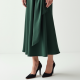 Classic Solid Color Wrap Front Satin Slip Skirt