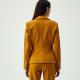 Mustard Yellow Double-Breasted Chiffon Biker Jacket